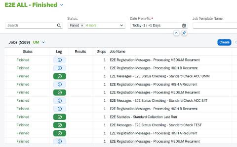 SAP Application Jobs Logs