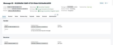 E2E Business User Message Detail